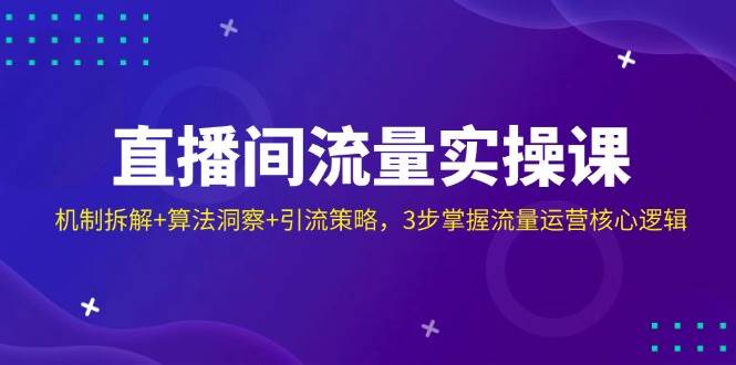 直播间流量实操课：机制拆解+算法洞察+引流策略，3步掌握流量运营核心逻辑-凌秋网创
