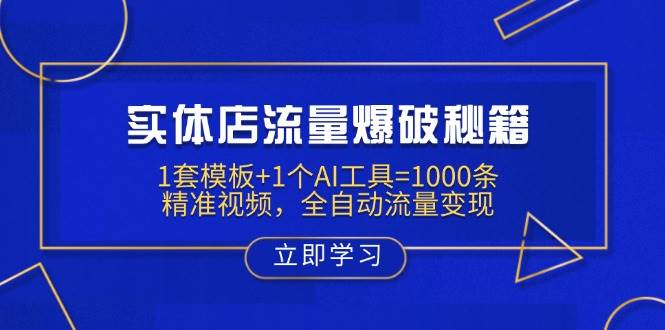 实体店流量爆破秘籍：1套模板+1个AI工具=1000条精准视频，全自动流量变现-凌秋网创