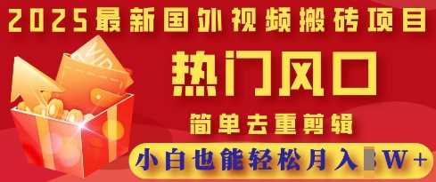 2025最新视频搬砖项目，热门风口，简单去重剪辑，小白也能轻松月入过W-凌秋网创
