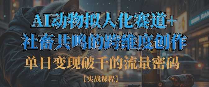 单日变现破千的流量密码，AI动物拟人化赛道+社畜共鸣的跨维度创作-凌秋网创