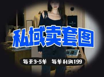 私域卖套图每天3-5单，每单利润99-凌秋网创