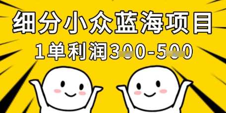 细分小众蓝海项目，一单利润3张，每月收入稳定过1w+-凌秋网创