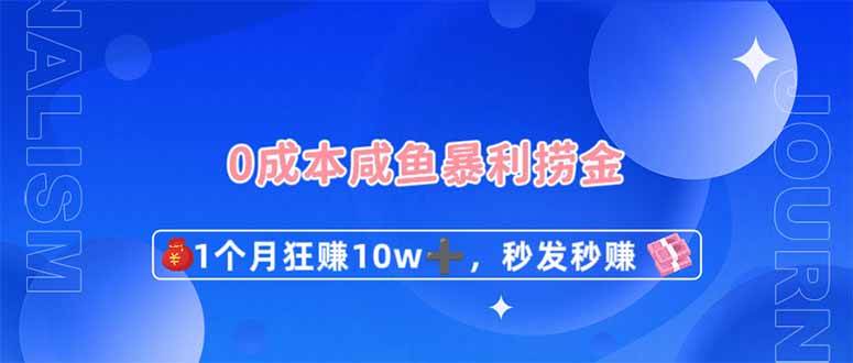 （14257期）0成本闲鱼暴利捞金，1个月狂赚10W+，秒发秒赚新玩法-凌秋网创