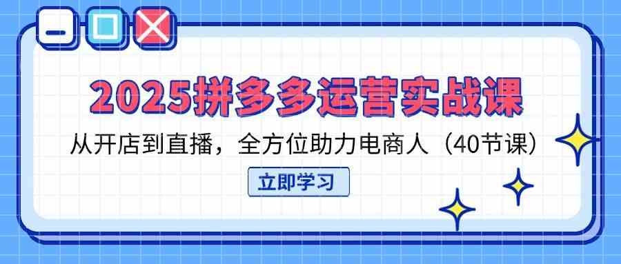2025拼多多运营实战课，从开店到直播，全方位助力电商人（40节课）-凌秋网创