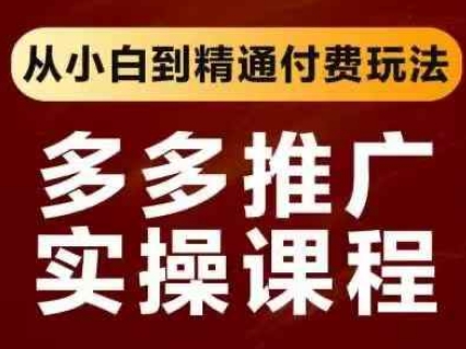 拼多多推广实操课程，从小白到精通付费玩法-凌秋网创
