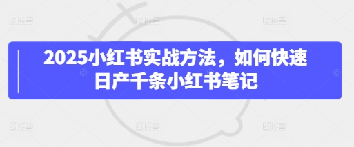 2025小红书实战方法，如何快速日产千条小红书笔记-凌秋网创
