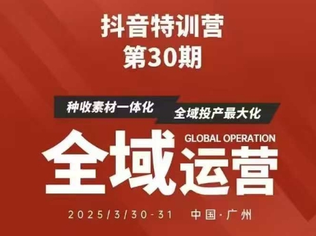 抖音特训营第30期线下培训资料，没有录音视频，正版整理的脑图资料及学员总结核心点-凌秋网创
