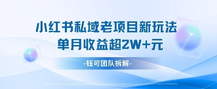 小红书私域项目新玩法，单月变现过W+-凌秋网创