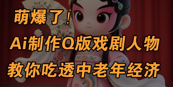用Ai制作Q版戏剧人物，手把手教你吃透中老年经济，5分钟一个成品，多渠道变现-凌秋网创