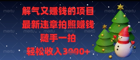 解气又挣钱的项目，最新违章拍照挣钱，随手一拍，轻松收入多张【揭秘】-凌秋网创