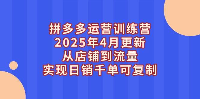 （14469期）拼多多运营训练营2025年4月更新，从店铺到流量，实现日销千单可复制-凌秋网创
