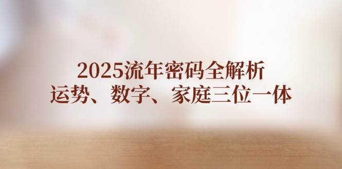 （14466期）2025流年密码全解析，运势、数字、家庭三位一体-凌秋网创