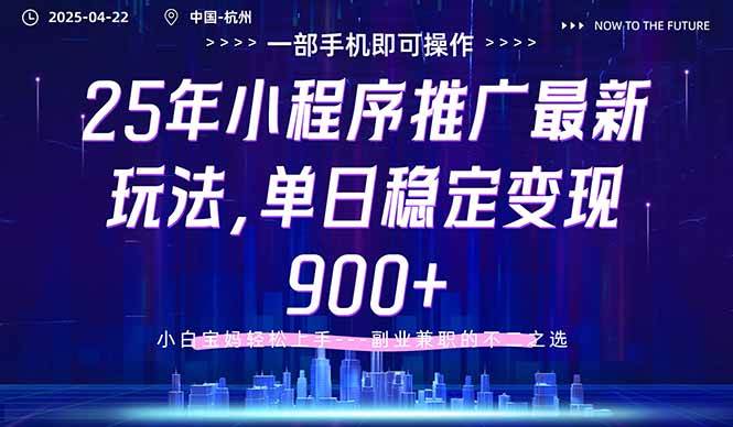 （14494期）25年小程序推广最新玩法，单日稳定变现900+，小白轻松上手-凌秋网创