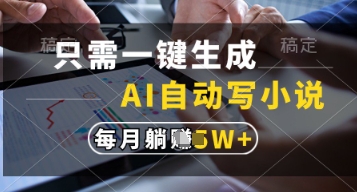 只需一键生成，AI自动写小说，实现躺着也能写作，每月收益过1w【揭秘】-凌秋网创