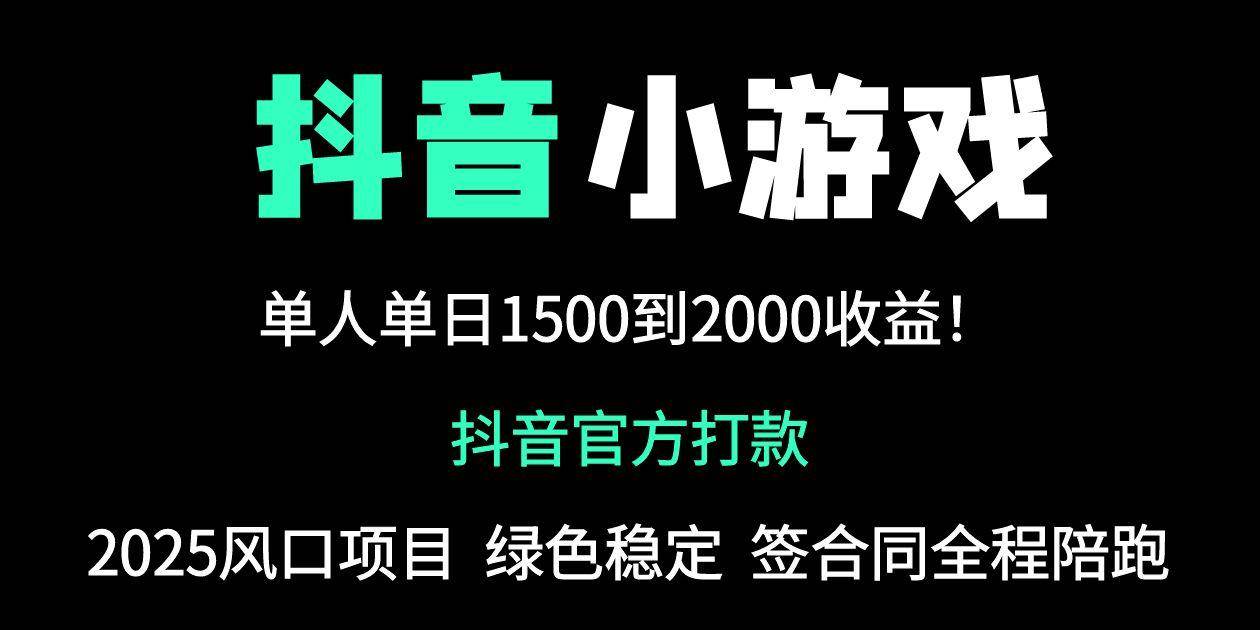 （14527期）抖音官方小游戏2025全网最新玩法，暴利赚钱项目，单机日入2000+，绝不…-凌秋网创