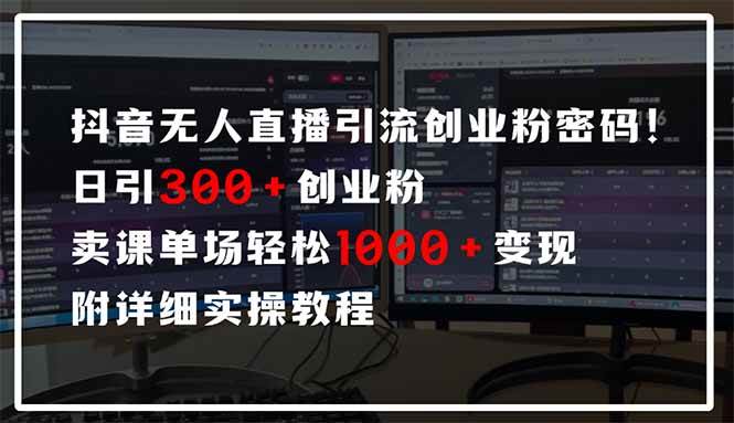 （14564期）抖音无人直播引流密码！日引300+创业粉 单场轻松1000+变现 附详细实操教程-凌秋网创