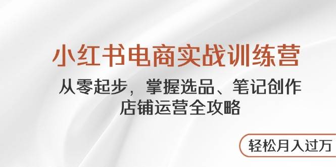 小红书电商实战训练营，从零起步，掌握选品、笔记创作、店铺运营全攻略，轻松月入过万-凌秋网创