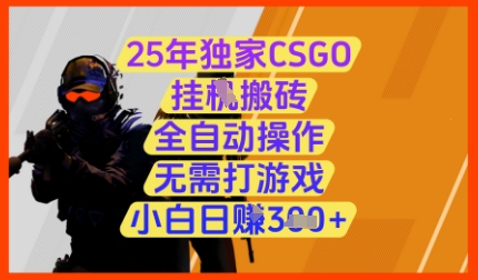 25年独家CSGO挂G搬砖，全自动操作，无需打游戏，小白日入3张+【揭秘】-凌秋网创