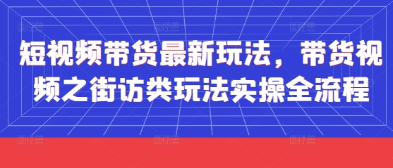 短视频带货最新玩法，带货视频之街访类玩法实操全流程-凌秋网创