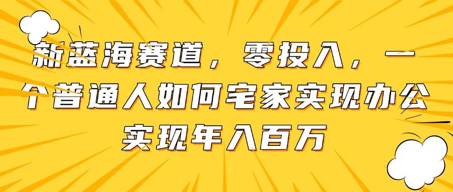 （14700期）新蓝海赛道，零投入，一个普通人如何宅家办公实现年入百万-凌秋网创