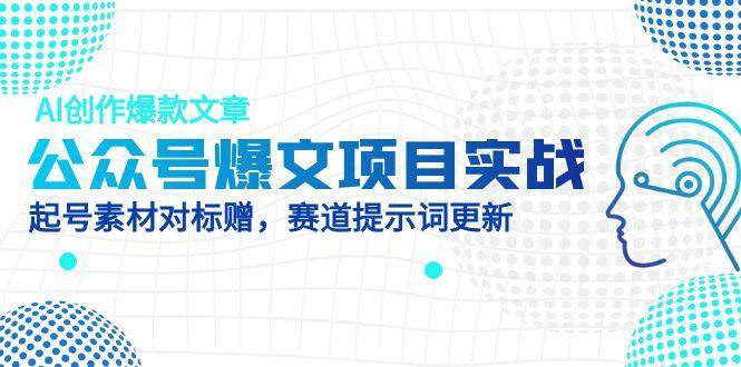 （14709期）公众号爆文项目实战，AI创作爆款文章，起号素材对标赠（附赛道AI提示词）-凌秋网创