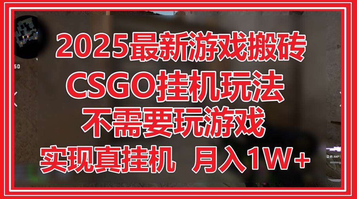 （14743期）2025最新游戏搬砖，CSGO挂机，不需要玩游戏，实现真挂机，月入1W+-凌秋网创