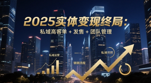 2025实体变现终局：私域高客单+发售+团队管理-凌秋网创