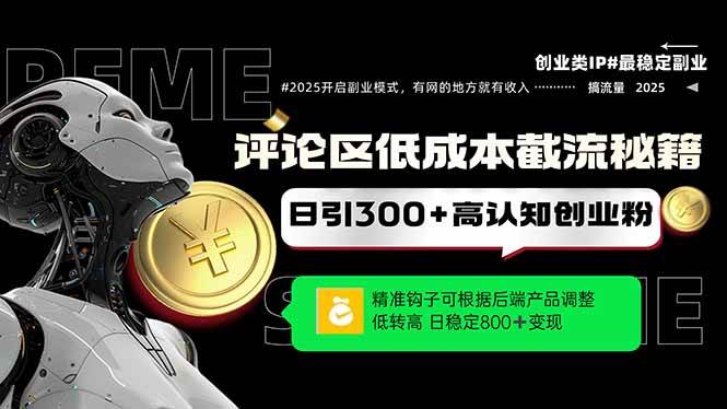 （14779期）评论区低成本引流秘籍，精准钩子直击用户，单账号日增300+创业粉，日稳…-凌秋网创