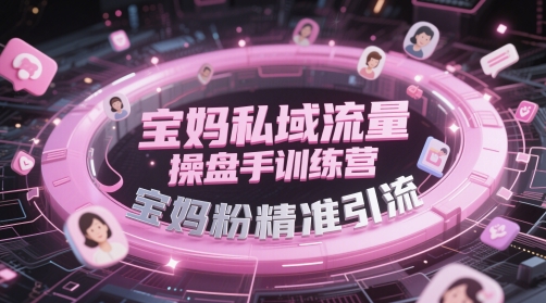 宝妈私域流量操盘手训练营，宝妈粉精准引流-凌秋网创