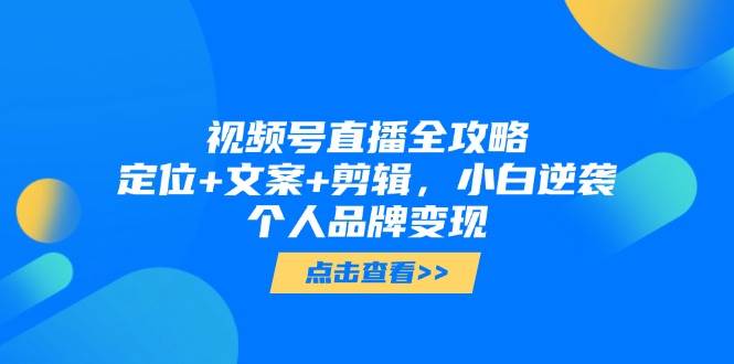 （14819期）视频号直播全攻略，定位+文案+剪辑，小白逆袭个人品牌变现-凌秋网创