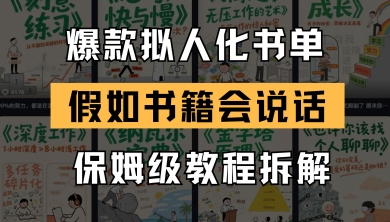 最新爆款拟人化书单玩法，假如书籍会说话，保姆级教程-凌秋网创