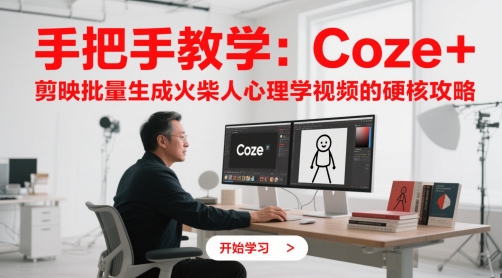 手把手教学：Coze + 剪映批量生成火柴人心理学视频的硬核攻略-凌秋网创