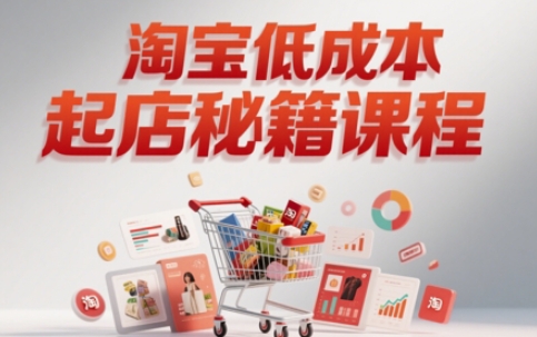 淘宝低成本起店系统课，助你快速起店，实现弯道超车-凌秋网创