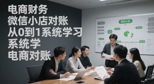 电商财务微信小店对账，从0到1系统学习电商对账-凌秋网创