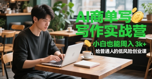 AI商单写作实战营，小白也能周入3k+，给普通人的低风险创业课-凌秋网创