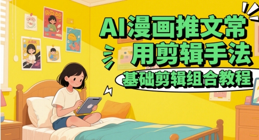 AI漫画推文常用剪辑手法，基础剪辑组合教程-凌秋网创