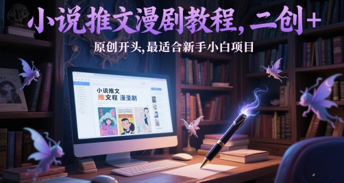 小说推文漫剧教程，二创+原创开头，最适合新手小白项目-凌秋网创