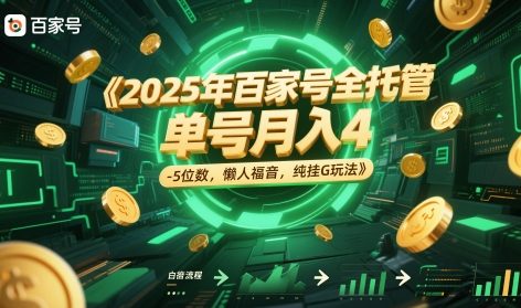 2025年百家号全托管，单号月入4-5位数，懒人福音，纯挂G玩法【揭秘】-凌秋网创