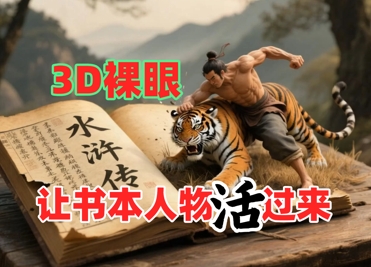 书本人物裸眼3D视频，新的玩法，流量超猛，保姆级教程-凌秋网创