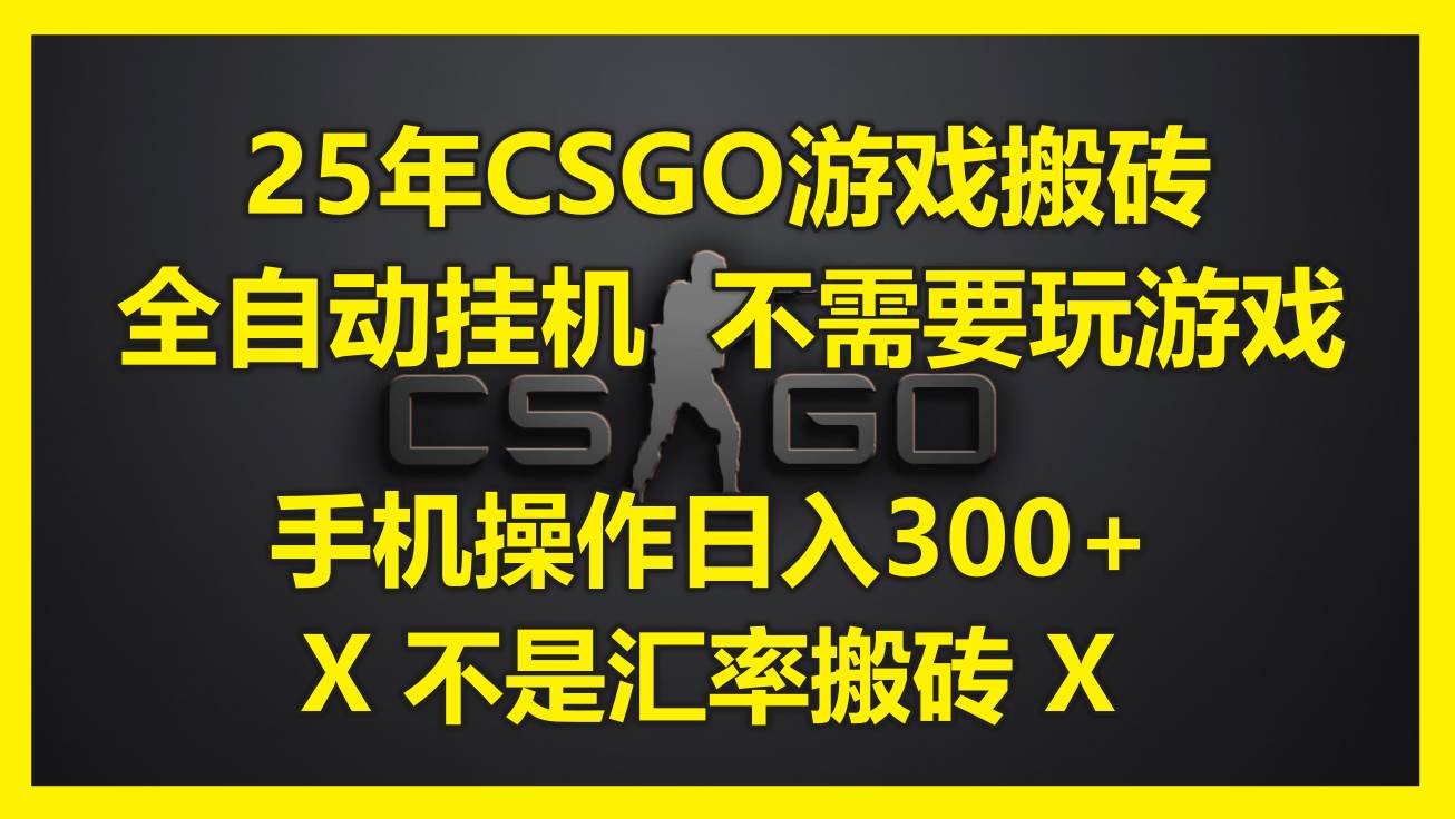 （14902期）25年CSGO游戏搬砖，全自动挂机，不需要玩游戏，手机操作日入300+。(不…-凌秋网创