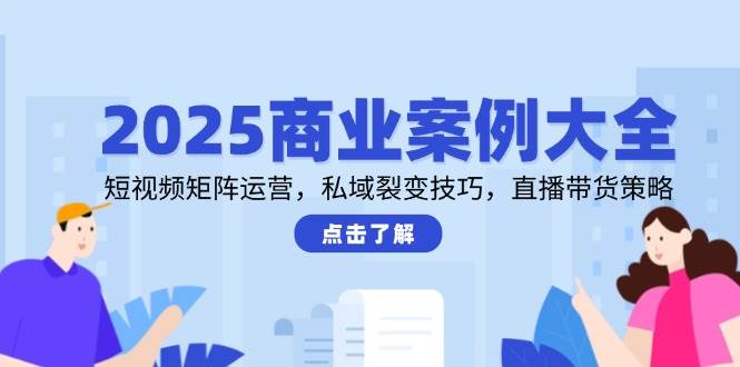 2025商业案例大全，短视频矩阵运营，私域裂变技巧，直播带货策略-凌秋网创