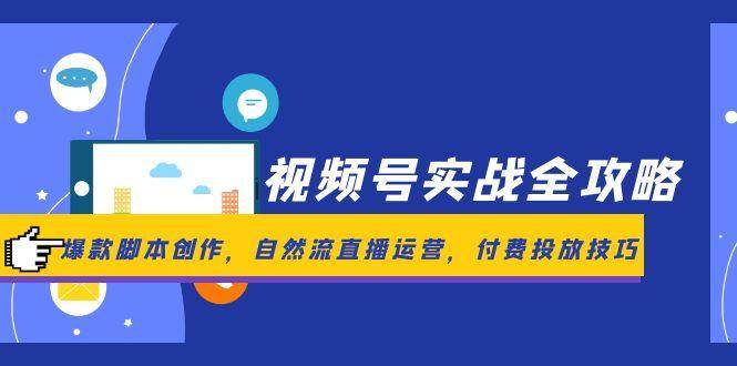 视频号实战全攻略，爆款脚本创作，自然流直播运营，付费投放技巧-凌秋网创