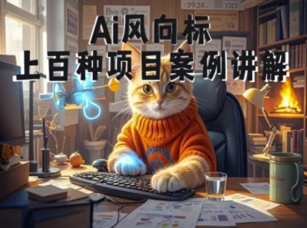 Ai风向标-附100种项目案例玩法-0基础小白到大神ai视频商业应用教学-凌秋网创