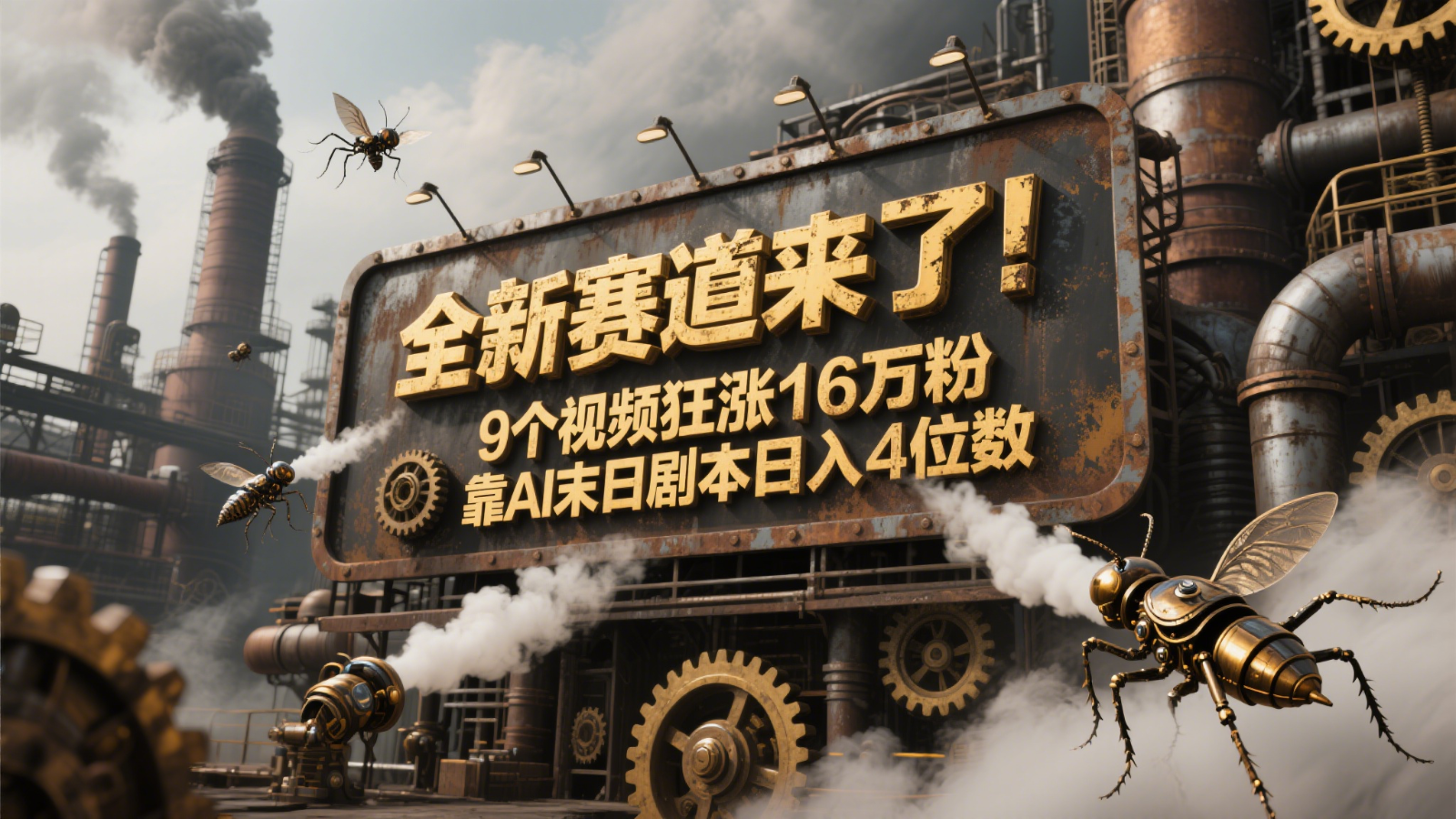 全新赛道来了！9个视频狂涨16万粉，靠AI末日剧本日入4位数，评论区爆肝追更！-凌秋网创