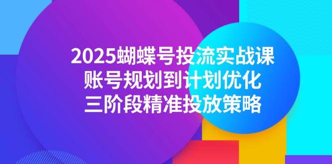 （14987期）2025蝴蝶号投流实战课，账号规划到计划优化，三阶段精准投放策略-凌秋网创