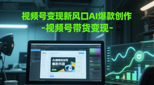 视频号变现新风口AI爆款创作-视频号带货变现-凌秋网创