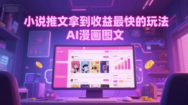 小说推文拿到收益最快的玩法，AI漫画图文-凌秋网创