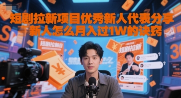 短剧拉新项目优秀新人代表分享新人怎么月入过1W的诀窍-凌秋网创
