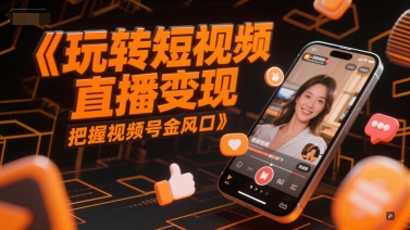 玩转短视频直播变现，把握视频号金风口-凌秋网创