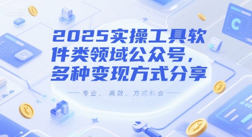 2025实操工具软件类领域公众号，多种变现方式分享-凌秋网创